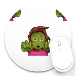 Emoji Zombie Woman Round Mousepad