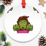 Emoji Zombie Woman Ornament (Round)