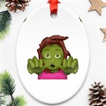 Emoji Zombie Woman Ornament (Oval)