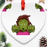 Emoji Zombie Woman Ornament (Heart)