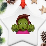 Emoji Zombie Woman Ornament (Star)