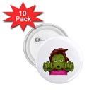 Emoji Zombie Woman 1.75  Button (10 pack) 