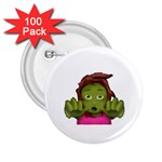 Emoji Zombie Woman 2.25  Button (100 pack)