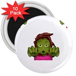 Emoji Zombie Woman 3  Magnet (10 pack)