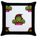 Emoji Zombie Woman Throw Pillow Case (Black)