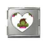 Emoji Zombie Woman Mega Link Heart Italian Charm (18mm)