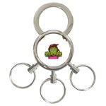 Emoji Zombie Woman 3-Ring Key Chain