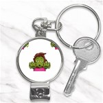 Emoji Zombie Woman Nail Clippers Key Chain