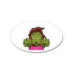 Emoji Zombie Woman Sticker (Oval)