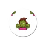 Emoji Zombie Woman Magnet 3  (Round)