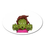 Emoji Zombie Woman Magnet (Oval)