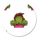 Emoji Zombie Woman Magnet 5  (Round)