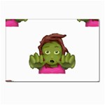 Emoji Zombie Woman Postcard 5  x 7 