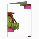 Emoji Zombie Woman Greeting Card