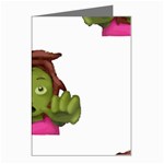 Emoji Zombie Woman Greeting Cards (Pkg of 8)