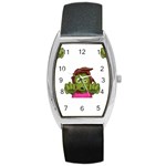 Emoji Zombie Woman Barrel Style Metal Watch