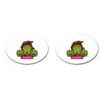 Emoji Zombie Woman Cufflinks (Oval)