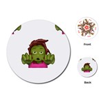 Emoji Zombie Woman Playing Cards (Round)