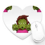 Emoji Zombie Woman Heart Mousepad