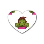 Emoji Zombie Woman Rubber Coaster (Heart)