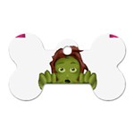 Emoji Zombie Woman Dog Tag Bone (One Side)