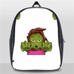 Emoji Zombie Woman School Bag (Large)