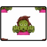 Emoji Zombie Woman Fleece Blanket (Large)