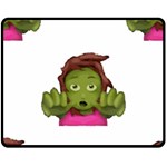 Emoji Zombie Woman Fleece Blanket (Medium)