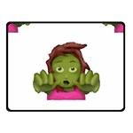 Emoji Zombie Woman Fleece Blanket (Small)