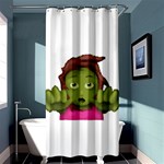 Emoji Zombie Woman Shower Curtain 36  x 72  (Stall)