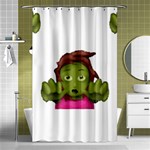 Emoji Zombie Woman Shower Curtain 48  x 72  (Small)