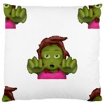 Emoji Zombie Woman Large Flano Cushion Case (One Side)