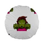 Emoji Zombie Woman Standard 15  Premium Flano Round Cushion 