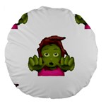 Emoji Zombie Woman Large 18  Premium Flano Round Cushion 