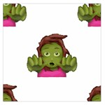 Emoji Zombie Woman Large Satin Scarf (Square)