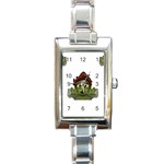 Emoji Zombie Man Rectangle Italian Charm Watch