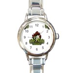 Emoji Zombie Man Round Italian Charm Watch