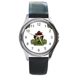 Emoji Zombie Man Round Metal Watch