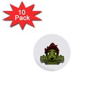 Emoji Zombie Man 1  Mini Button (10 pack) 