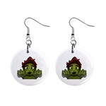 Emoji Zombie Man 1  Button Earrings