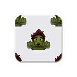 Emoji Zombie Man Rubber Square Coaster (4 pack)