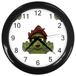 Emoji Zombie Man Wall Clock (Black)