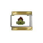 Emoji Zombie Man Gold Trim Italian Charm (9mm)