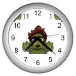 Emoji Zombie Man Wall Clock (Silver)