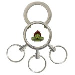 Emoji Zombie Man 3-Ring Key Chain