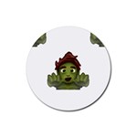 Emoji Zombie Man Rubber Coaster (Round)