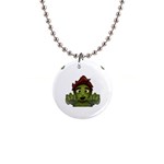 Emoji Zombie Man 1  Button Necklace