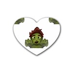 Emoji Zombie Man Rubber Coaster (Heart)