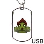 Emoji Zombie Man Dog Tag USB Flash (One Side)