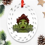 Emoji Zombie Man Ornament (Oval Filigree)